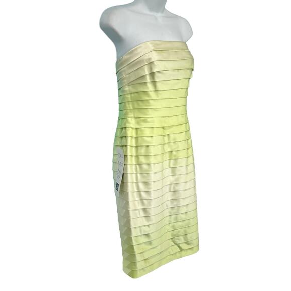 Carmen Marc Valvo Ombre Green White Y2K Sleeveless Mini Dress size 8 NEW Tags - Picture 11 of 13